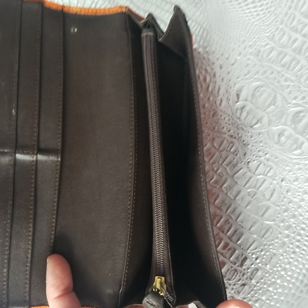 LOEWE FRONT FLAP  WALLET IN TANGERINE CALFSKIN - Picture 7 of 11